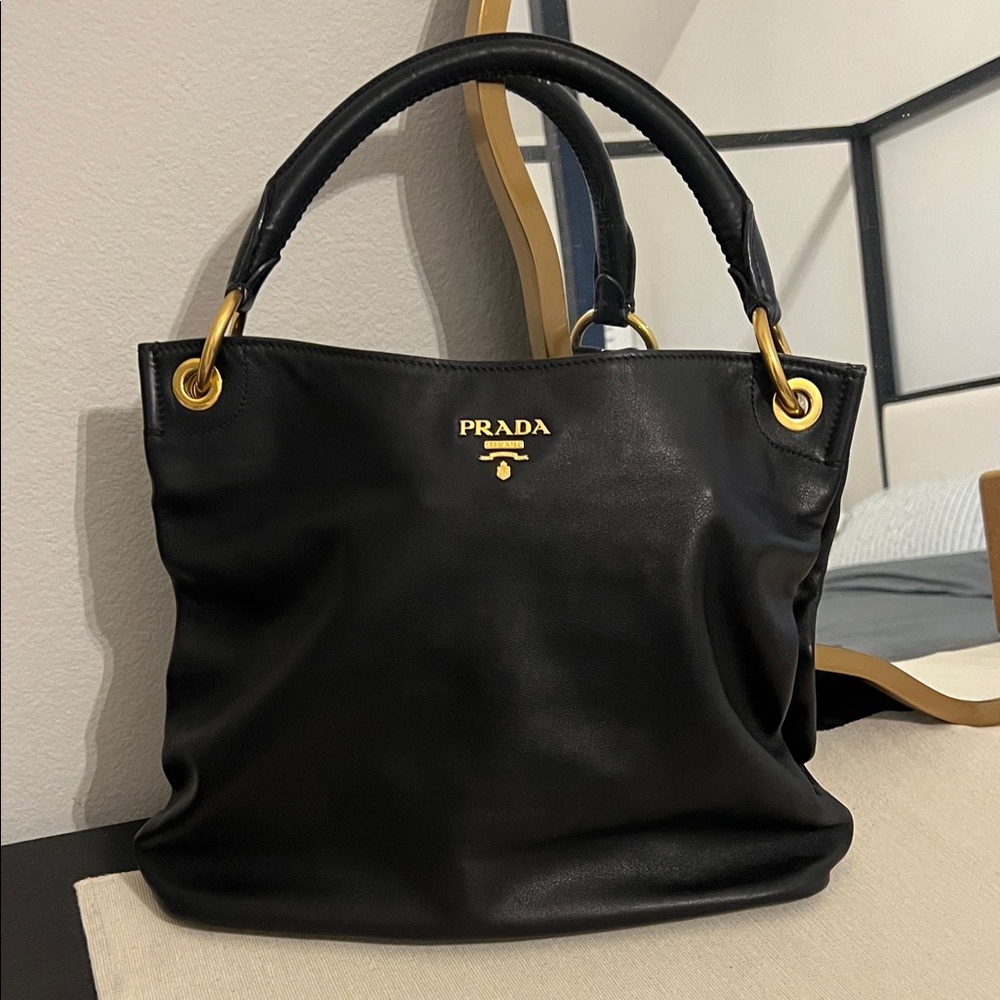 Prada Black Leather Shoulder Bag (Sold on Fashionphile)